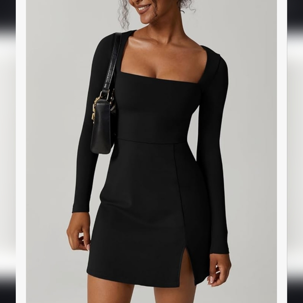 Elegant Black Long Sleeve Dress
